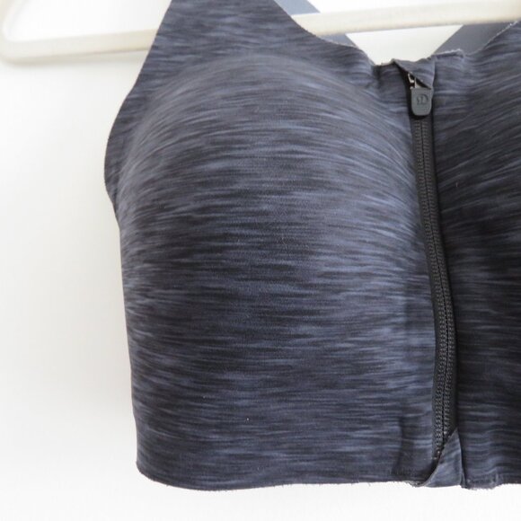 LULULEMON Enlite Bra Zip Front High Support Static Rain Dark Cast Black Size 32E - Picture 5 of 12